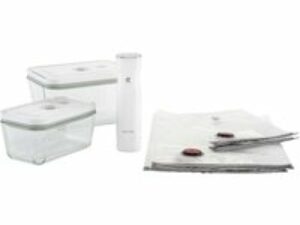 ZWILLING FRESH & SAVE Vakuum Starterset, Glas, M/L, 7-teilig, weiß