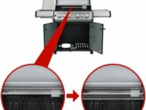 SANTOS S-418 mit Seiten- & Heckbrenner, Edelstahl inkl. Drehspieß, Rostheber & Silikonablage