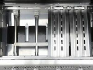 SANTOS S-418 mit Seiten- & Heckbrenner, Schwarz inkl. Drehspieß, Rostheber & Silikonablage