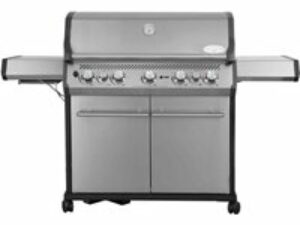 SANTOS S-518 mit Seiten- & Heckbrenner, Edelstahl inkl. Drehspieß, Rostheber & Silikonablage