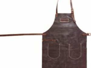 Feuermeister Lederschürze in braun mit Taschen, Gr. 1