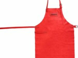 Feuermeister Lederschürze in rot ohne Taschen, Gr. 2