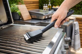 Grillbürste mit Schaber als unverzichtbares Zubehör für BBQ, Grillen, Smoken und die Outdoorküche