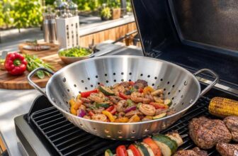 Grillwok aus Edelstahl als unverzichtbares Zubehör für BBQ, Grillen, Smoken und die Outdoorküche