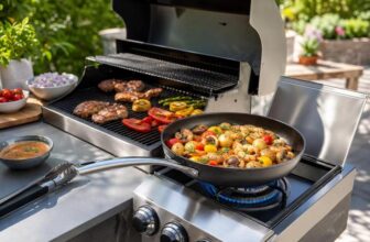 Pfanne für den Seitenbrenner als starkes Zubehör für BBQ, Grillen, Smoken und die Outdoorküche