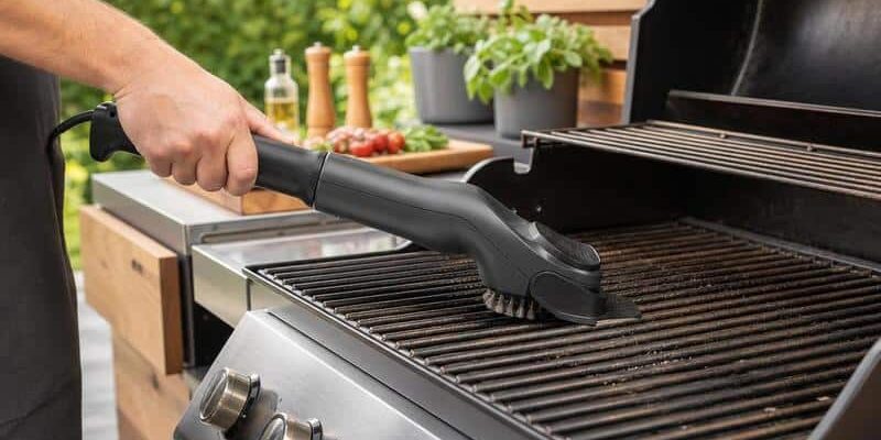 Elektrische Grillbürste als praktisches Zubehör für BBQ, Grillen, Smoken und Outdoorküche