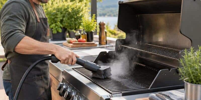 Grillbürste mit Dampf als cleveres Zubehör für BBQ, Grillen, Smoken und die Outdoorküche