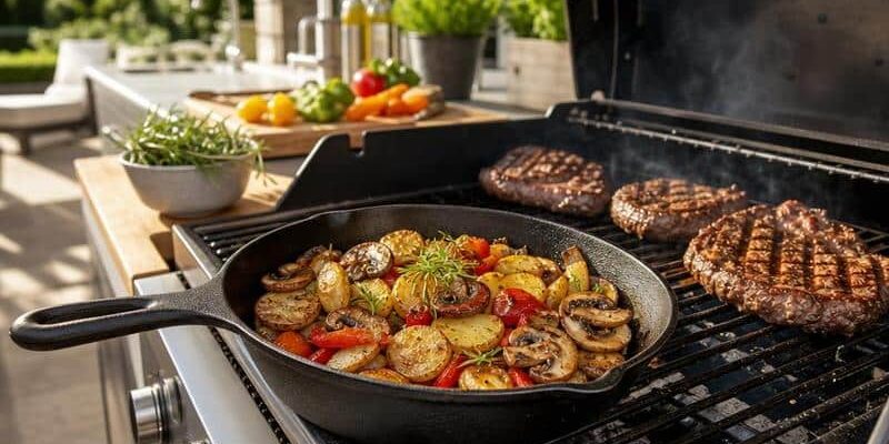 Gusspfanne für den Grill als unverzichtbares Zubehör für BBQ, Smoker und Outdoorküche