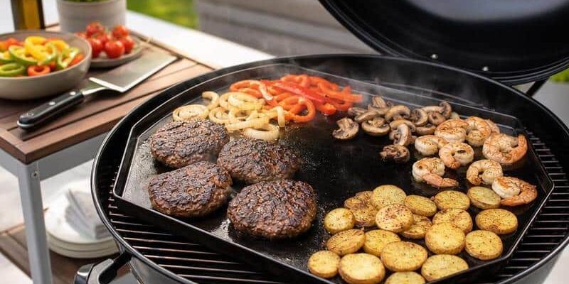 Plancha für den Kugelgrill als starkes Zubehör für BBQ, Grillen, Smoken und Outdoorküche